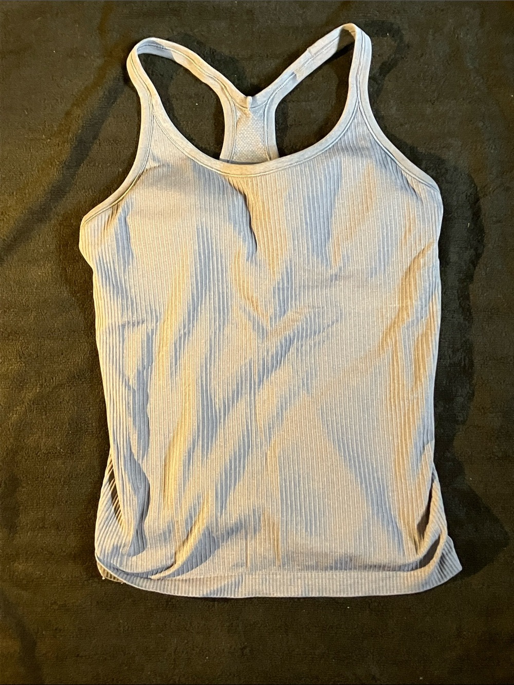 lululemon athletica Light Gray Ribbed Racerback Tank with Built in Bra
